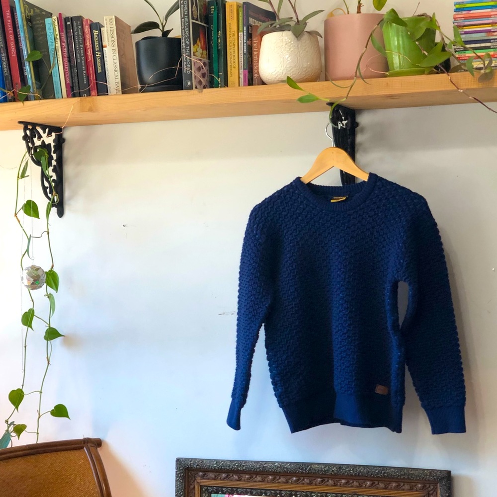 Vicente Blue Wool Sweater Sz XXL